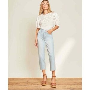 NEW Veronica Beard Jeans Blake Crop Classic Straight Aire